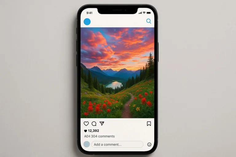 Close-up of a Meta Threads 2.0 screen showcasing a social media app interface with vibrant colors and user engagement features