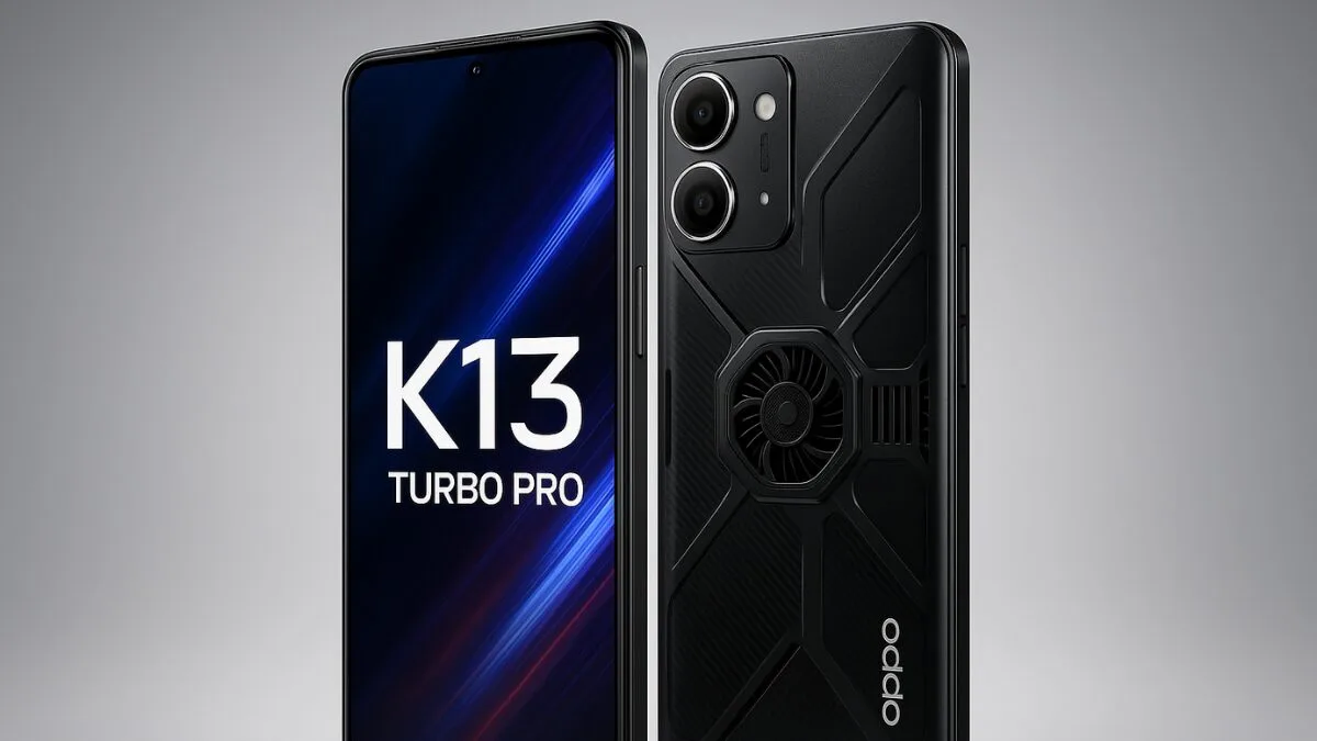 Oppo K13 Turbo gaming smartphone with built-in fan and 7000mAh battery for long gaming sessions