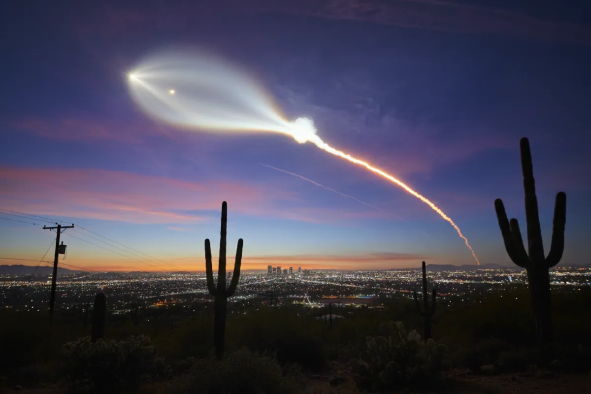 Rocket Trail Mistaken for UFO — How Tonight’s Falcon 9 Launch Lit Up Arizona & California